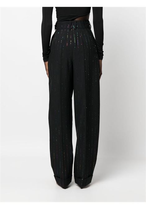 Black high-waist paillette-embellished trousers - women ALEXANDRE VAUTHIER | 233PA1650BLKMLT